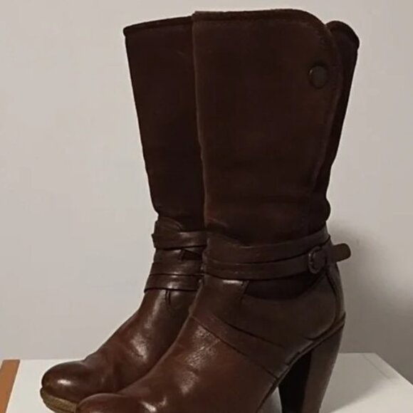 Josef Seibel Mid Calf Heeled Leather Boots Size 36 - Picture 2 of 6